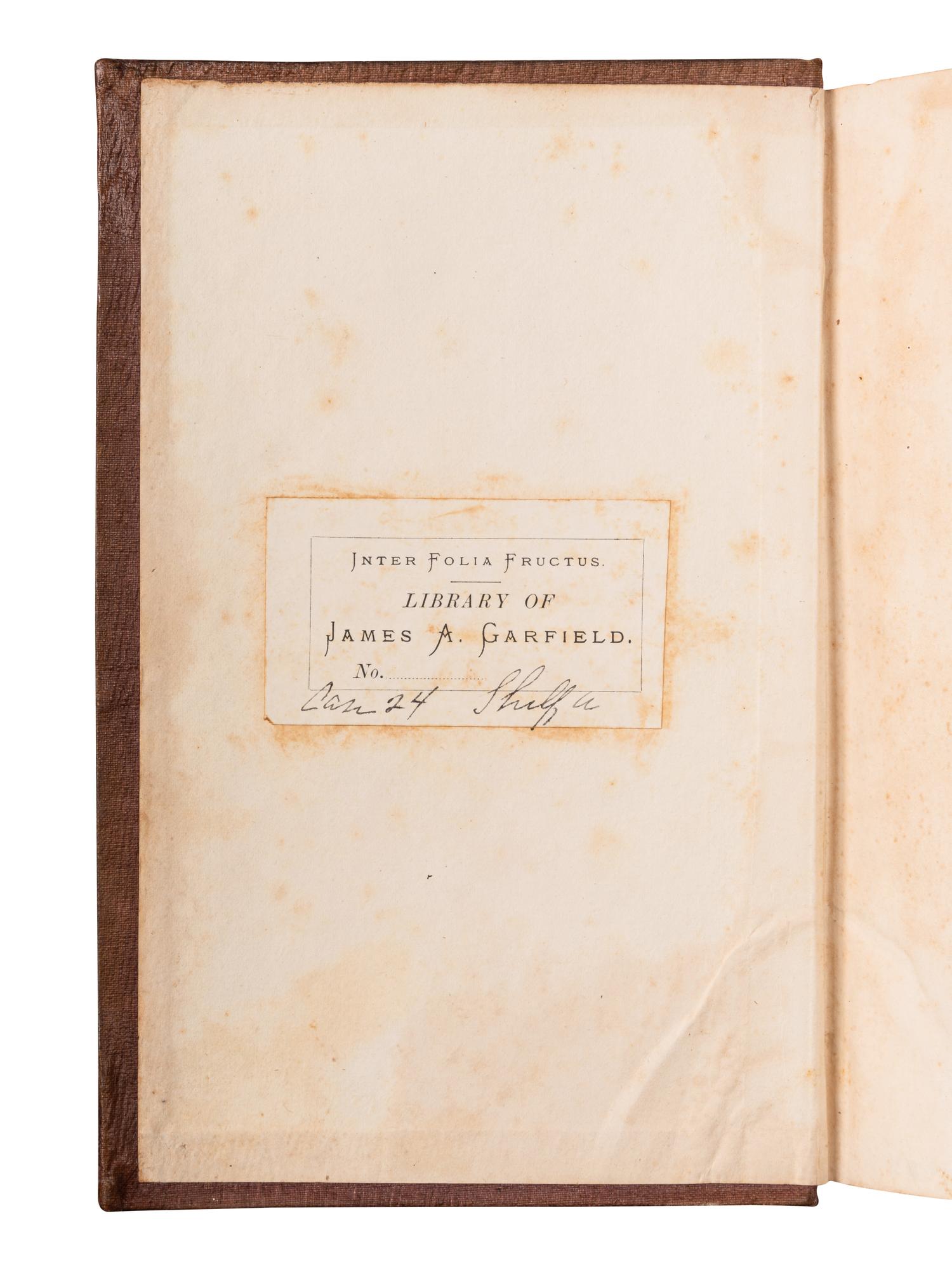 [GARFIELD, James A. (1831-1881), his copy]. BASKERVILLE, Alfred, translator. The Poetry of Germany…Second Edition. Philadelphia: John Weick, 1856.