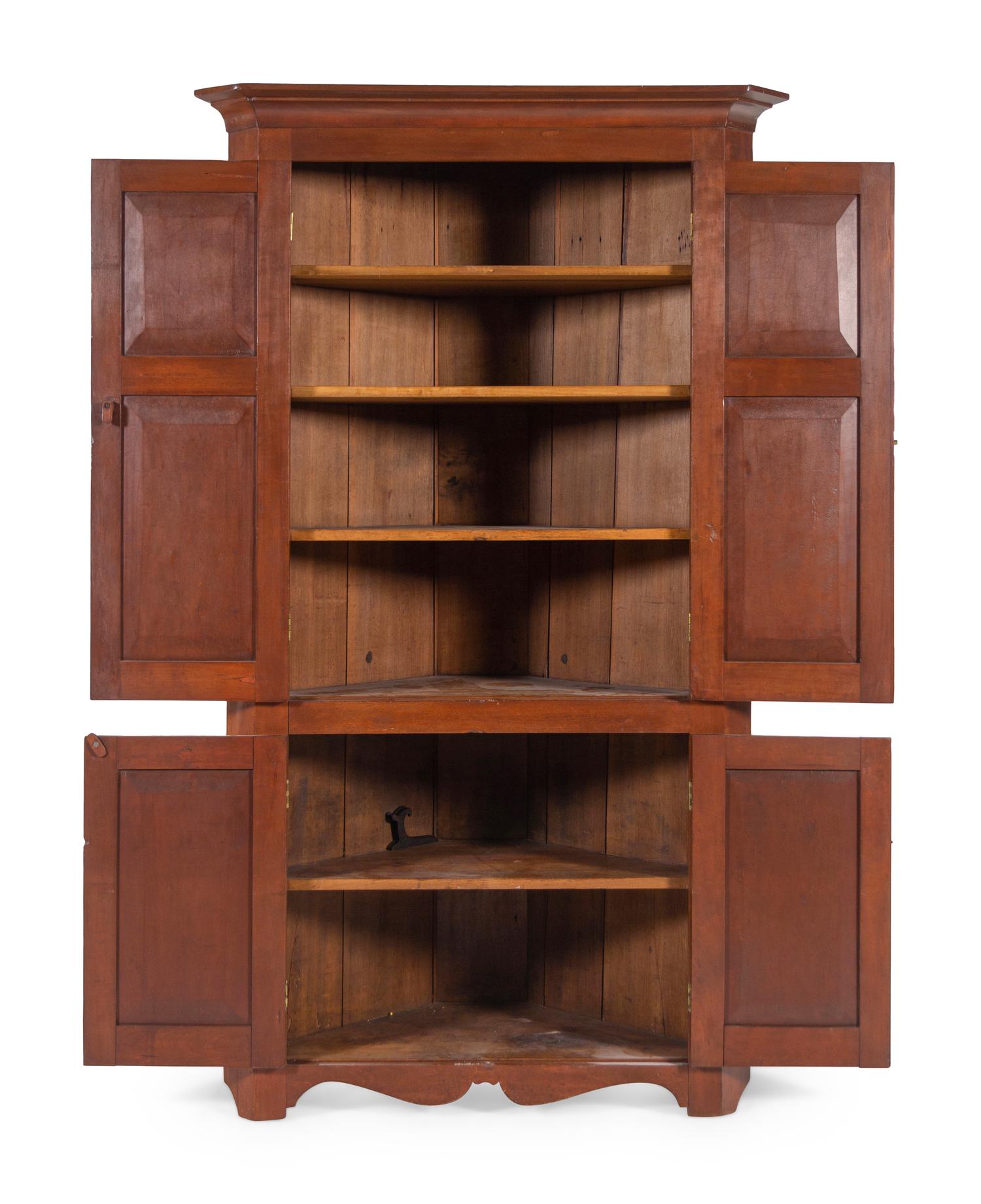 A Federal Style Cherrywood Corner Cabinet