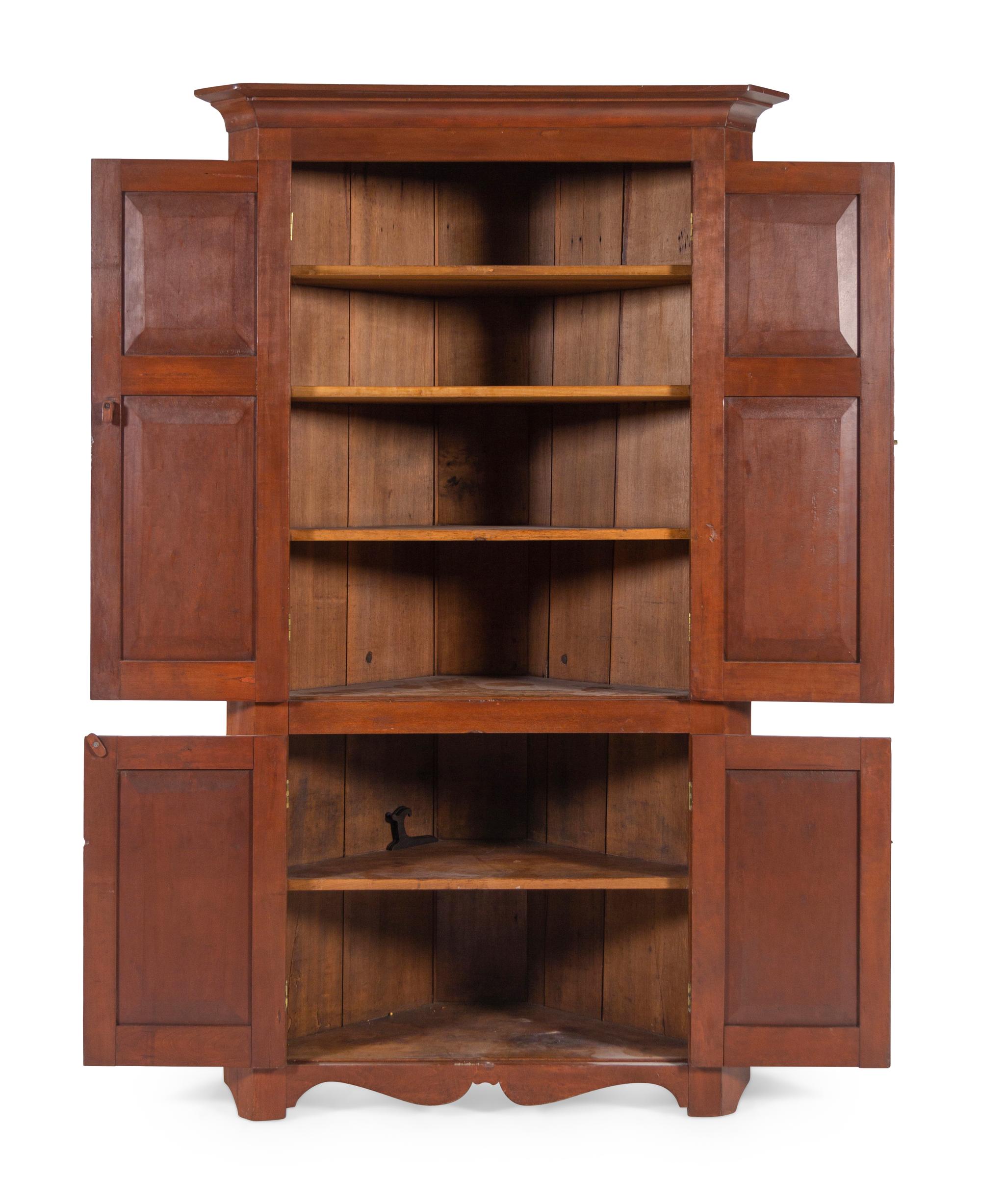 A Federal Style Cherrywood Corner Cabinet