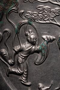 A Bronze 'Moon Palace' Mirror