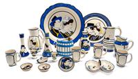 A Collection of Quimper Pottery Articles Diameter of last 15 1/4 inches.