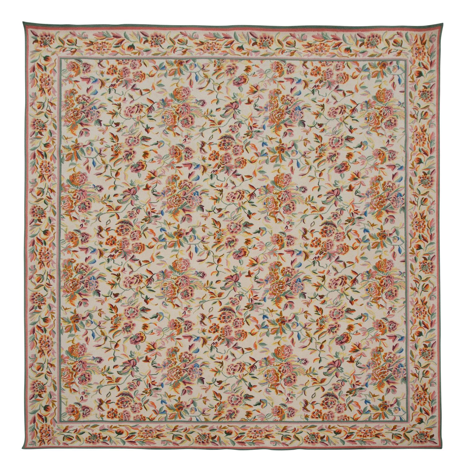 A Machine-Made Wool Floral Design Rug