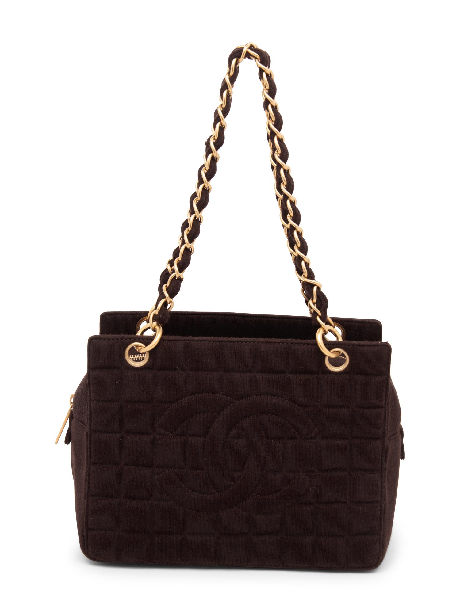 Chanel, Dark Brown Jersey Handbag
