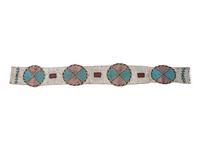 Sioux Beaded Buffalo Hide Blanket Strip