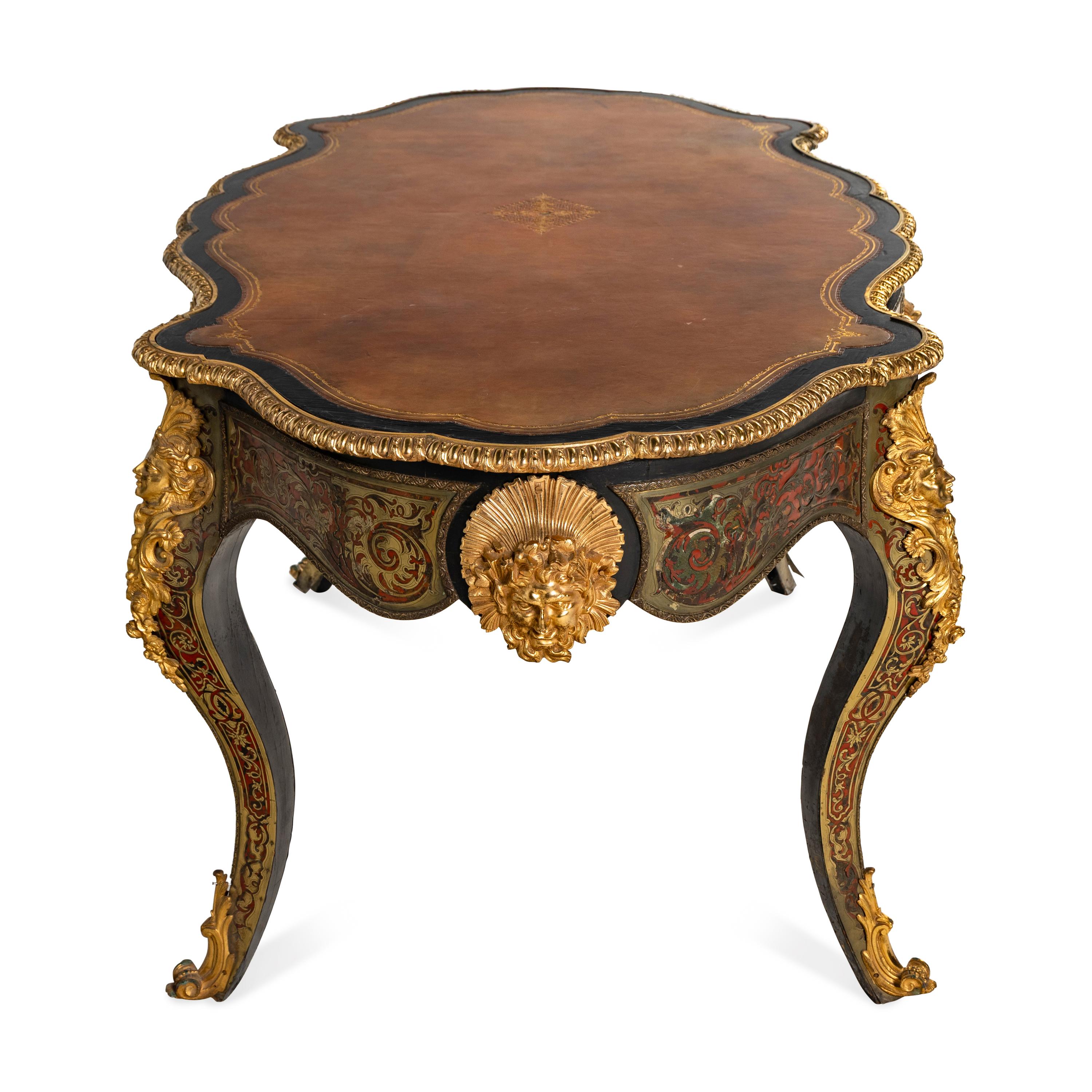 A Napoleon III Style Boulle Marquetry Bureau Plat
