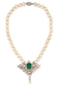 An Edwardian Platinum Topped Gold, Diamond and Pearl Brooch,