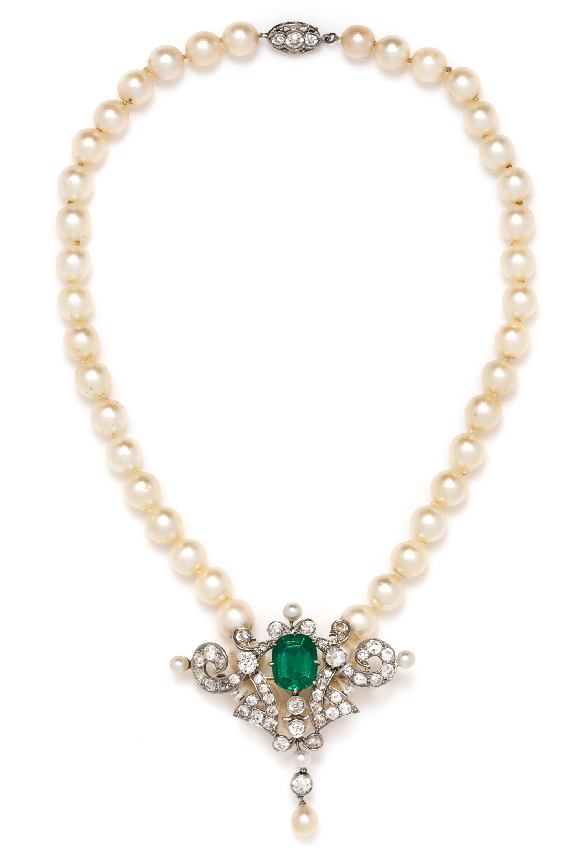 An Edwardian Platinum Topped Gold, Diamond and Pearl Brooch,