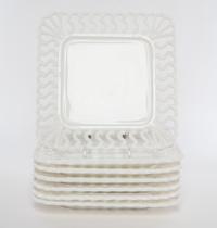 A Group of Milk Glass Plates Diameter 8 1/2 inches.
