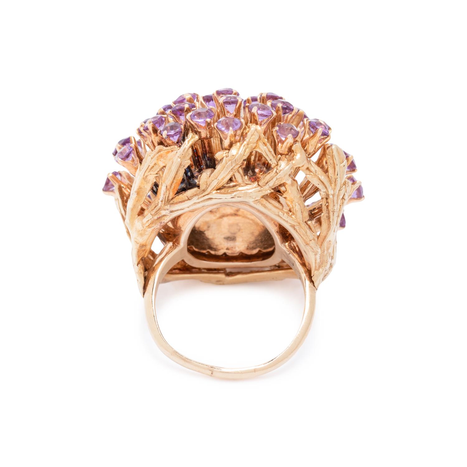 DIAMOND AND AMETHYST RING