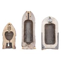 Three excavated Civil War Era Sectioned Half Artillery Shells