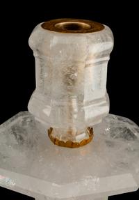 A Large Pair of Louis XVI Style Gilt-Metal-Mounted Rock Crystal Candlesticks