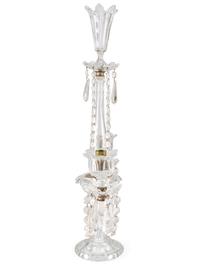A Neoclassical Cut-Crystal Two-Light Candelabrum