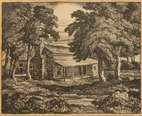 Birger Sandzen, (American, 1871-1954), The Old Cecil Homestead, 1936
