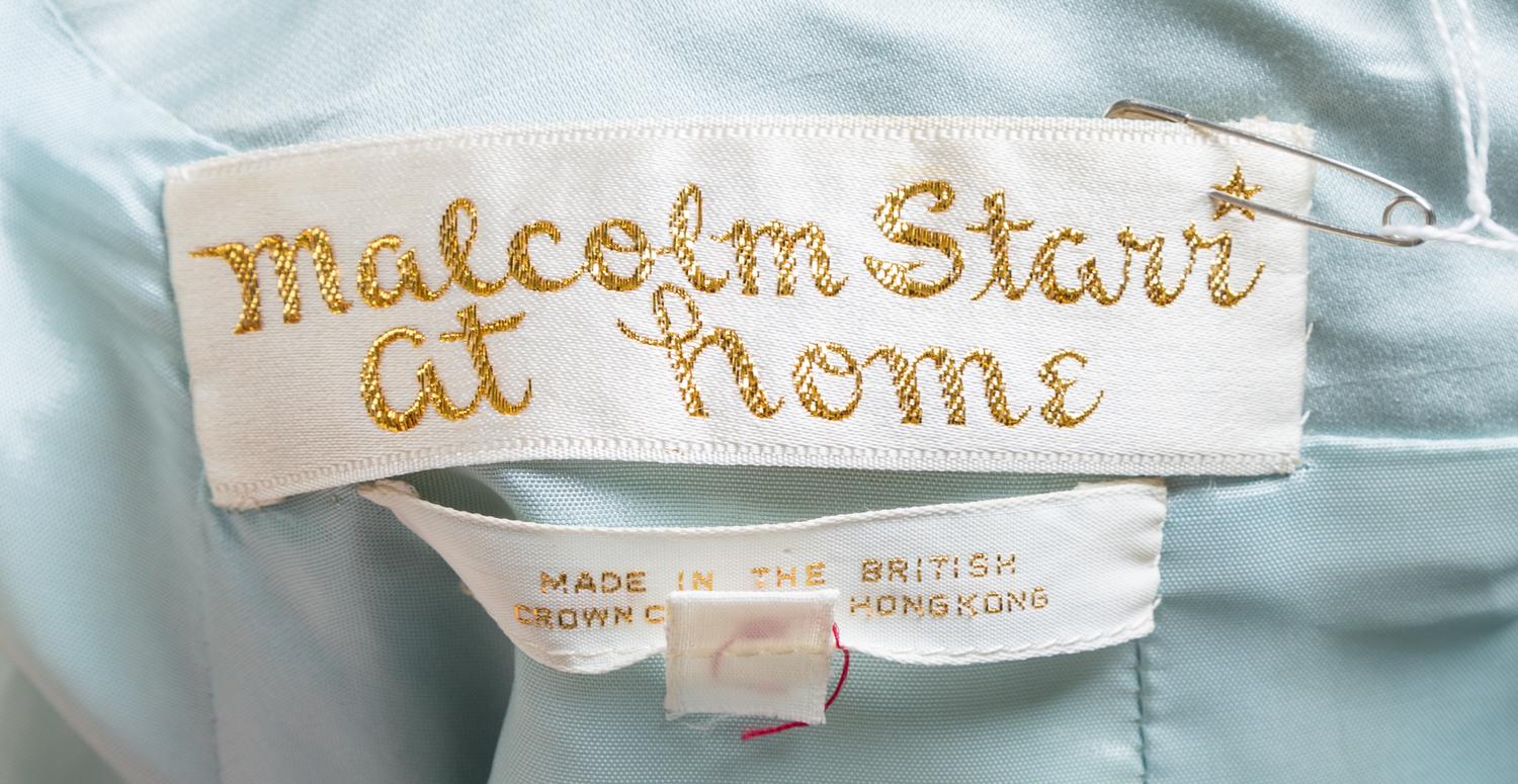 A Malcolm Starr Pale Blue Silk Caftan, Size 14.