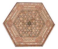A Pair of Moorish Mother-of-Pearl Inlaid Side Tables Height 25 x width 24 inches. — 20TH CENTURY