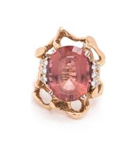 PINK TOURMALINE AND DIAMOND RING WITH JACKET