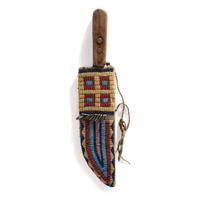 Sioux Beaded Hide Knife Case, with Knife
