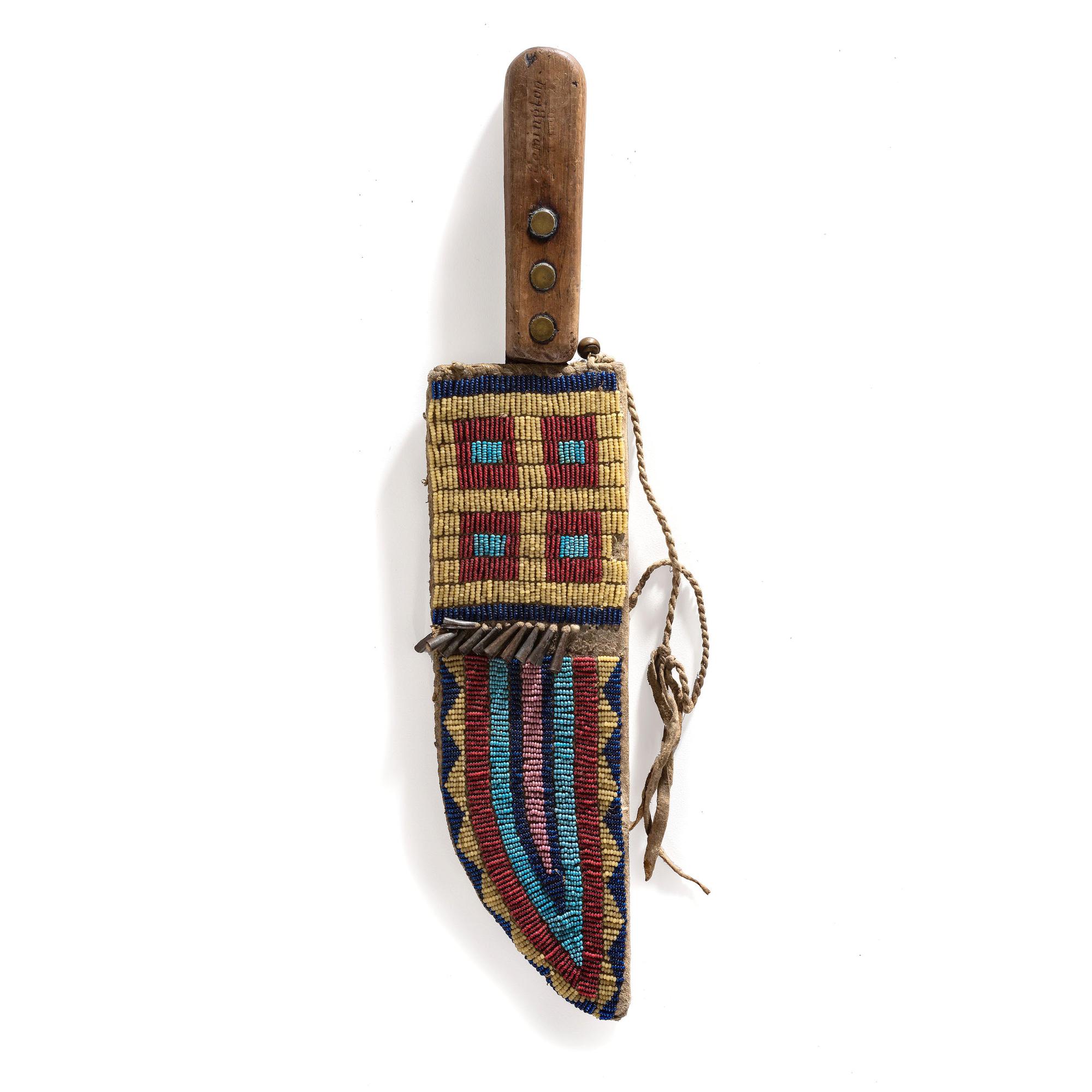 Sioux Beaded Hide Knife Case, with Knife