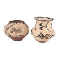 San Ildefonso and Zia Polychrome Pottery Jars