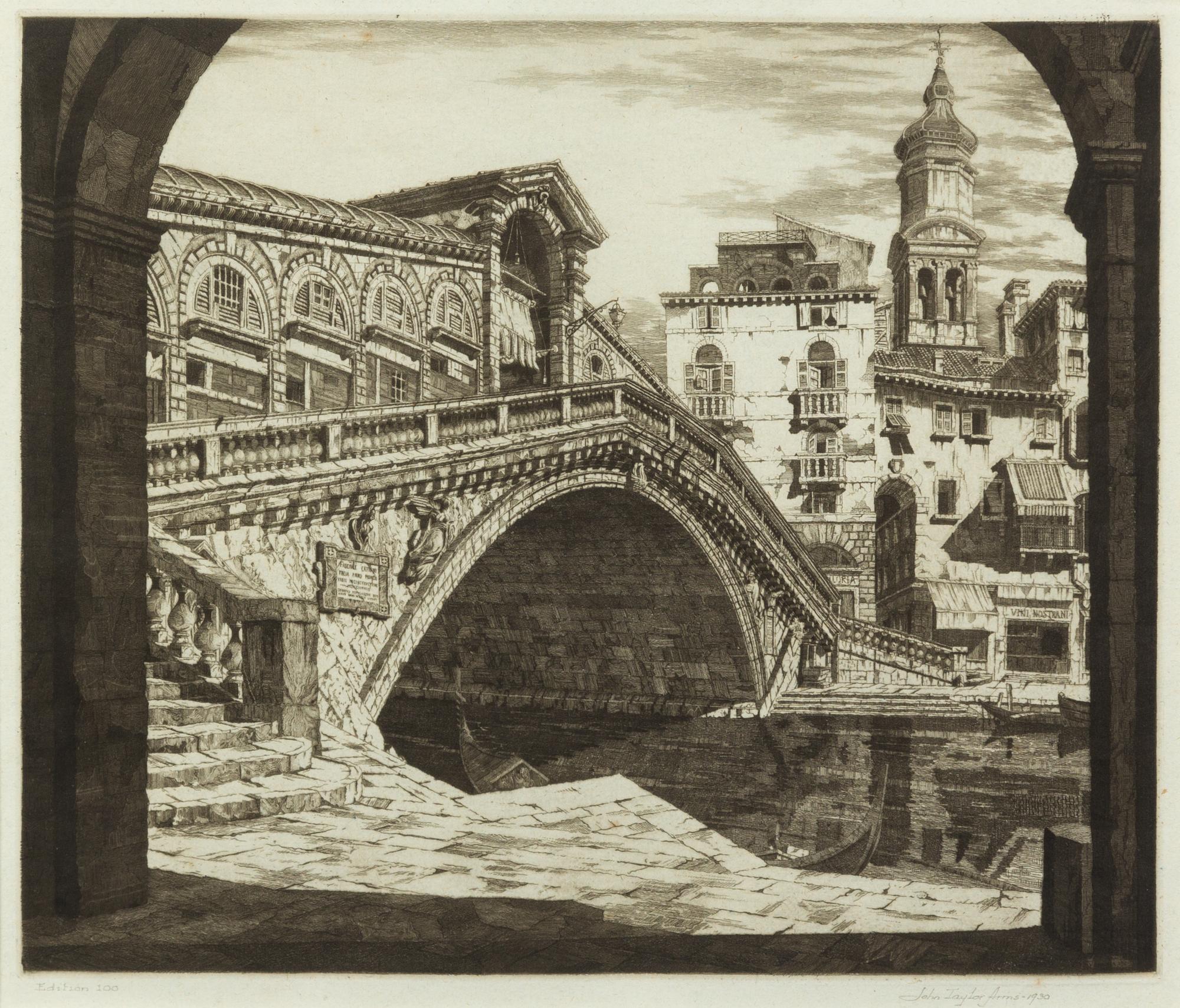 John Taylor Arms, (American, 1887-1953), Shadows of Venice, 1930