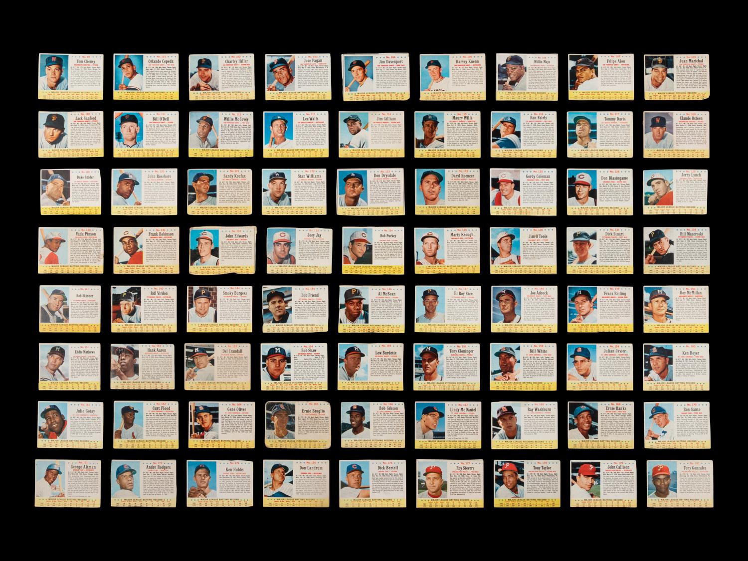 A Near Set of 1963 Post Cereal Baseball Cards (172/200)