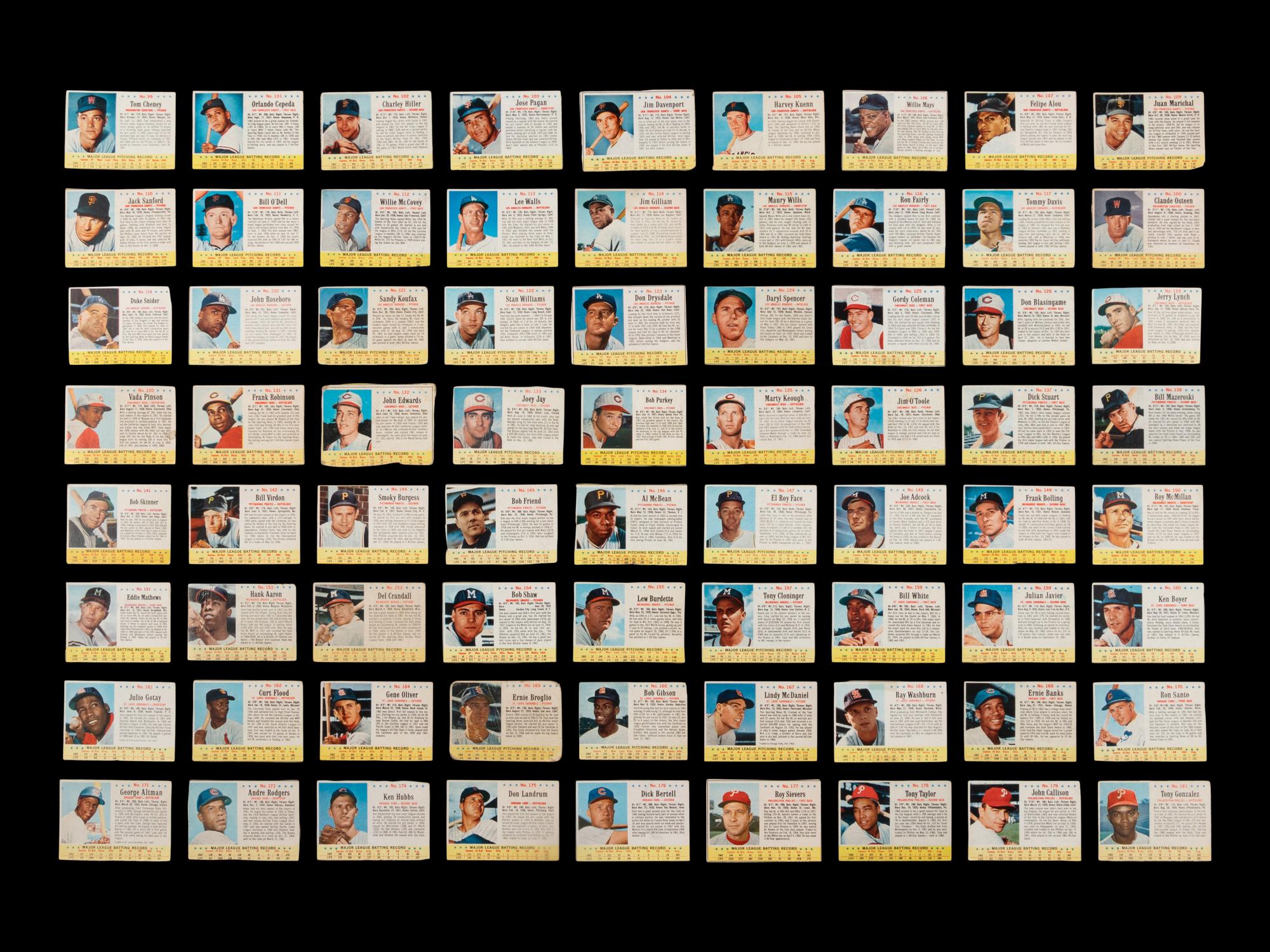 A Near Set of 1963 Post Cereal Baseball Cards (172/200)