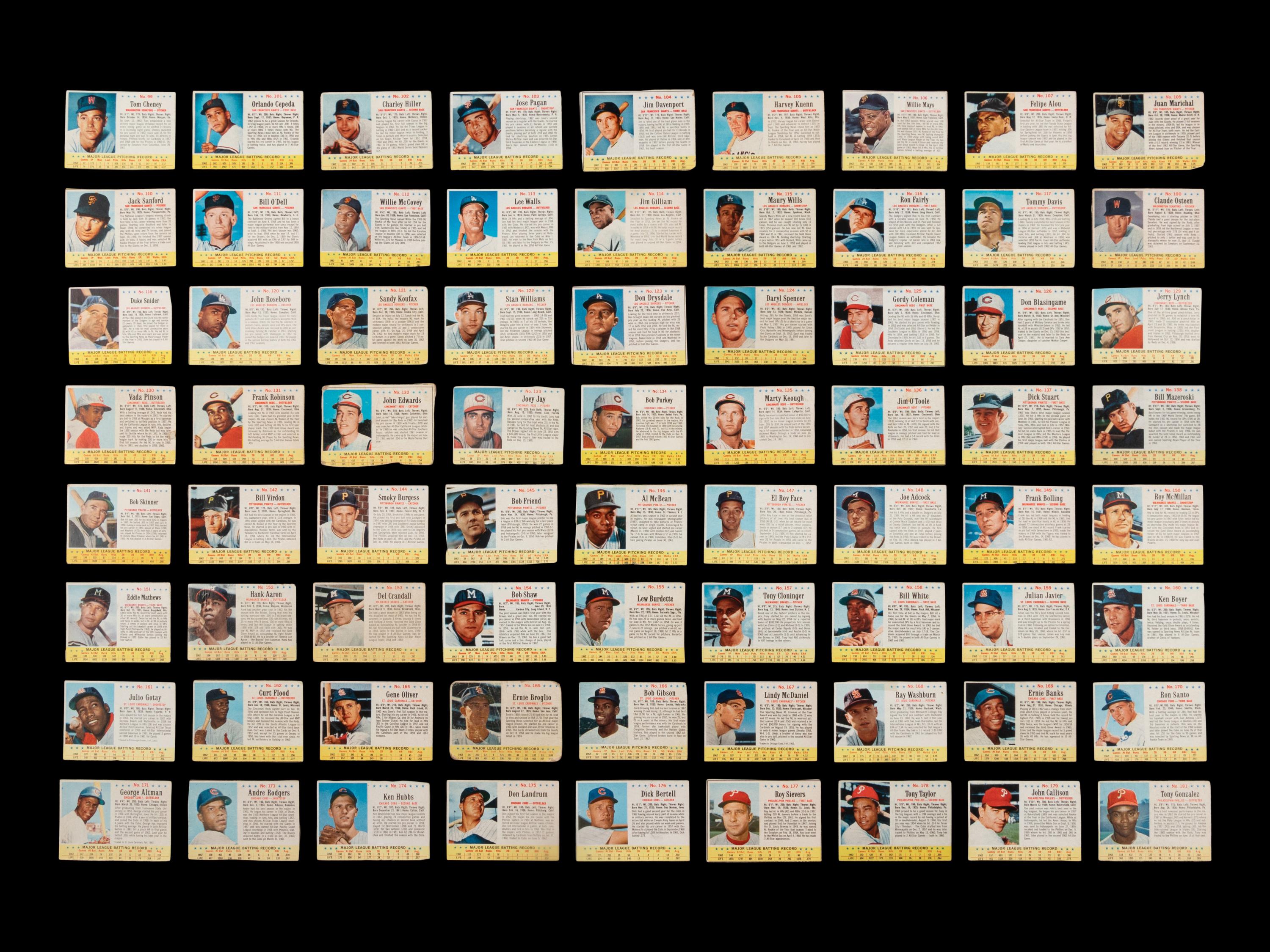 A Near Set of 1963 Post Cereal Baseball Cards (172/200)