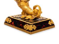 A Pair of French Gilt Bronze and Faux Tortoiseshell Ornaments