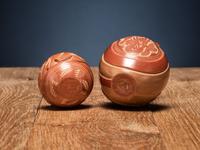 Redware Sgraffito Pottery Perfume Bottles