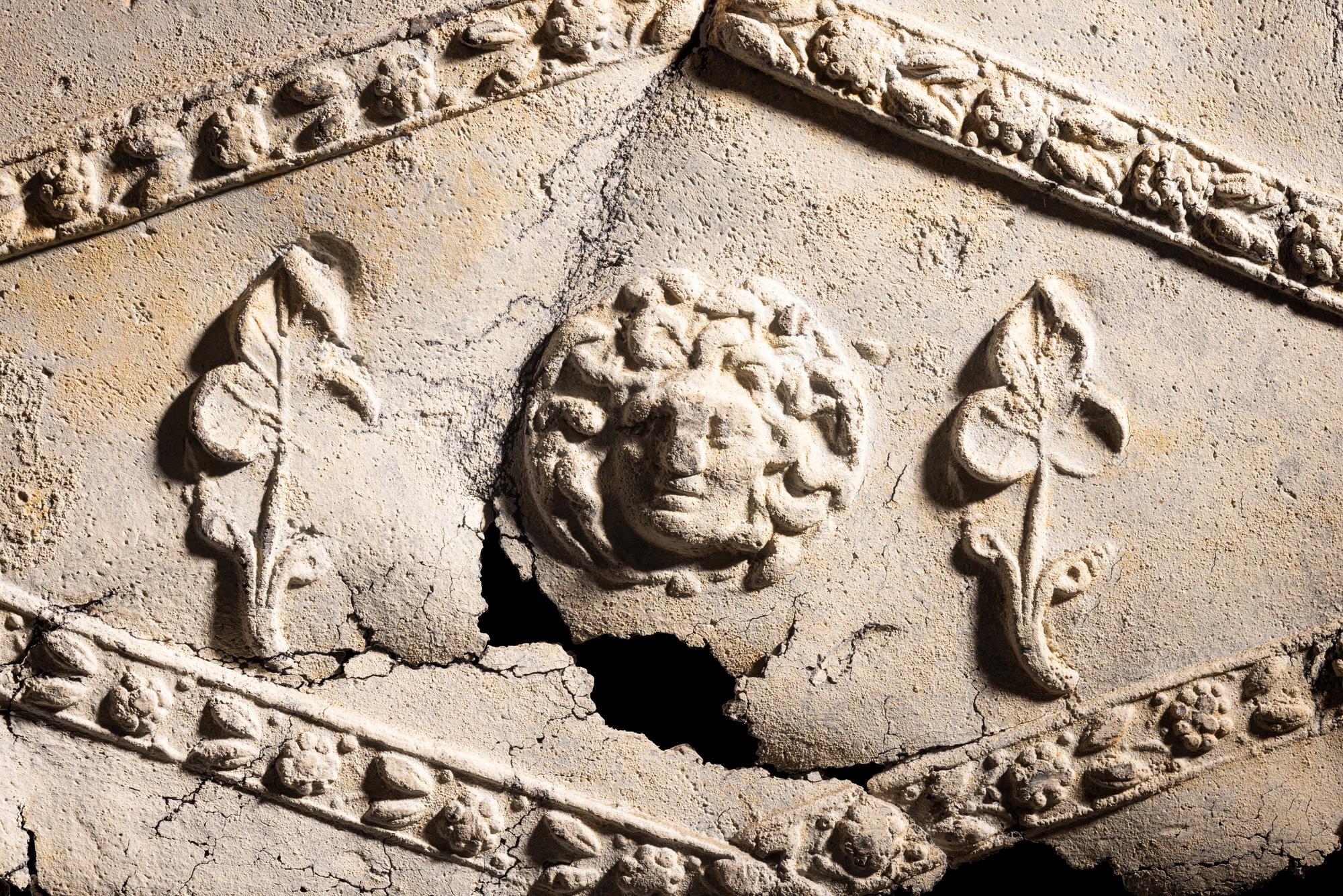 A Lead Sarcophagus Fragment