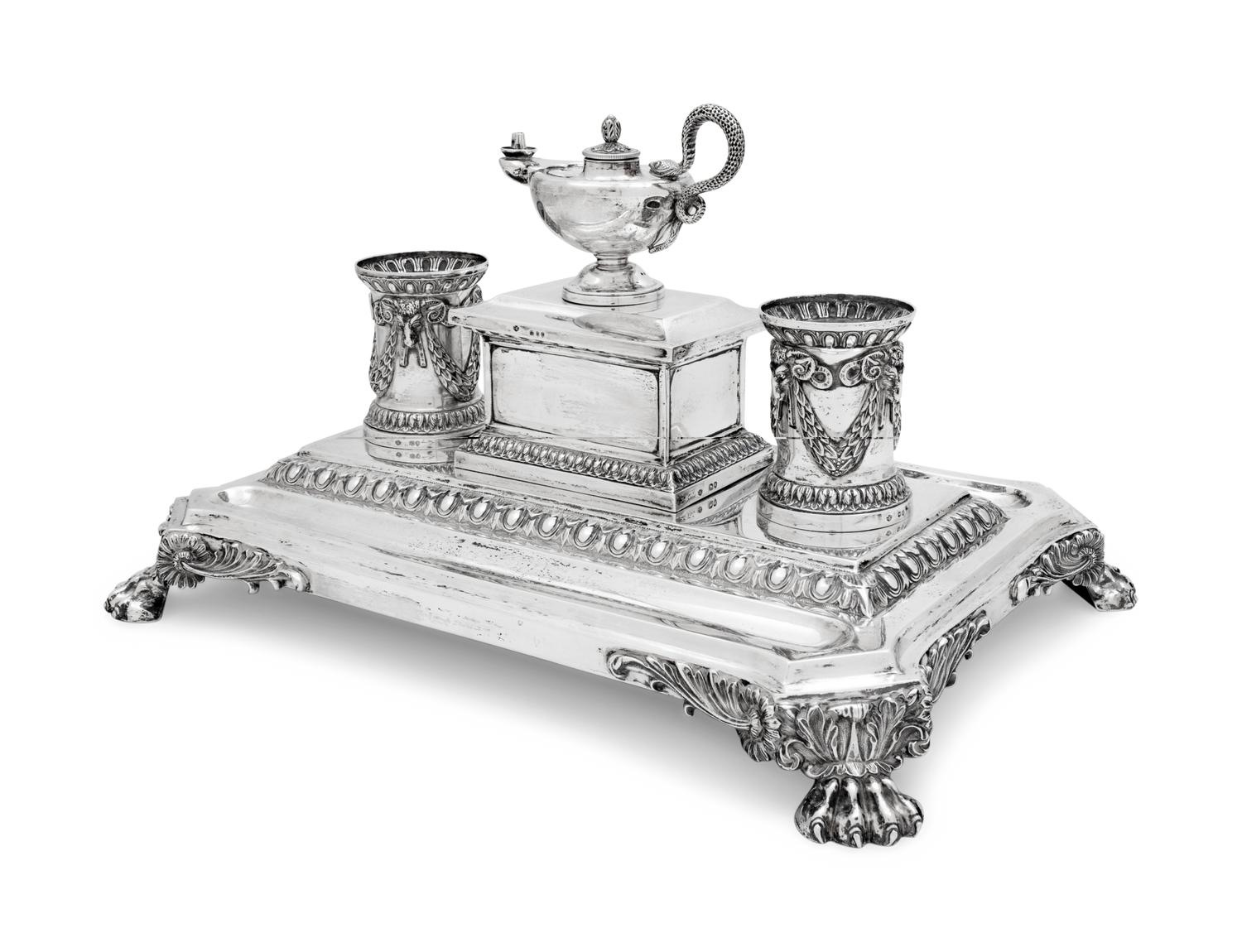 A Victorian Silver Standish