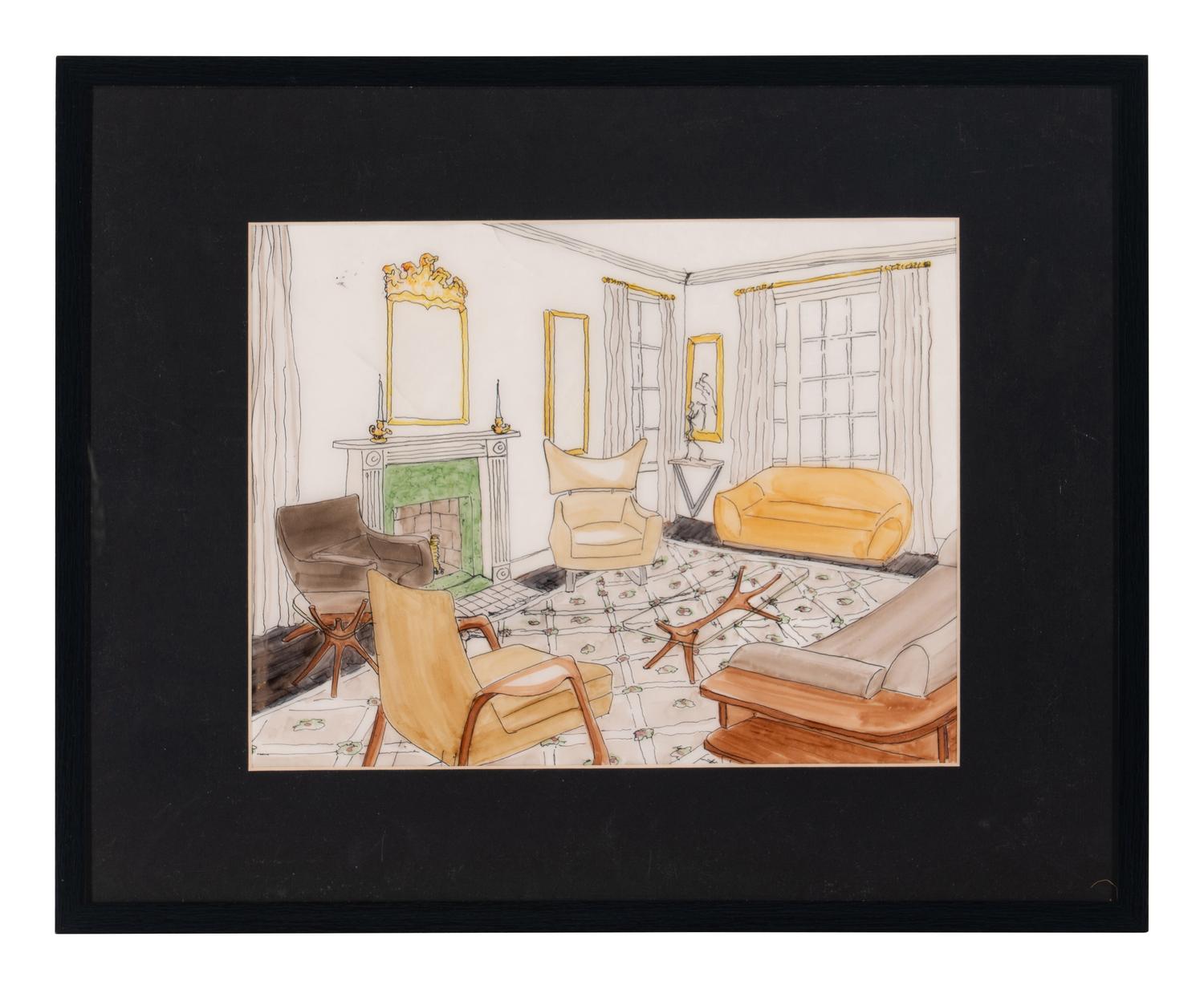 Living Room Schematic of the Kagan's First New York Apartment