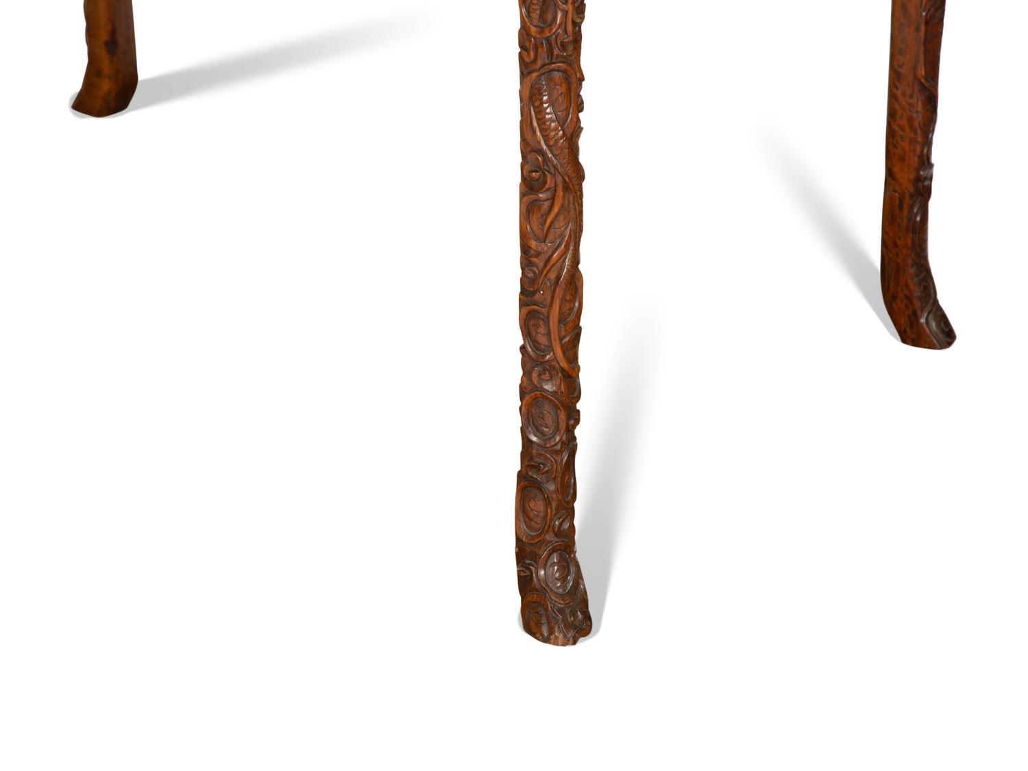 An Asian Carved Hardwood Side Table