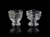 Two Crystalina Footed Bowls Height of taller 3/4 inch. — Jim Irish