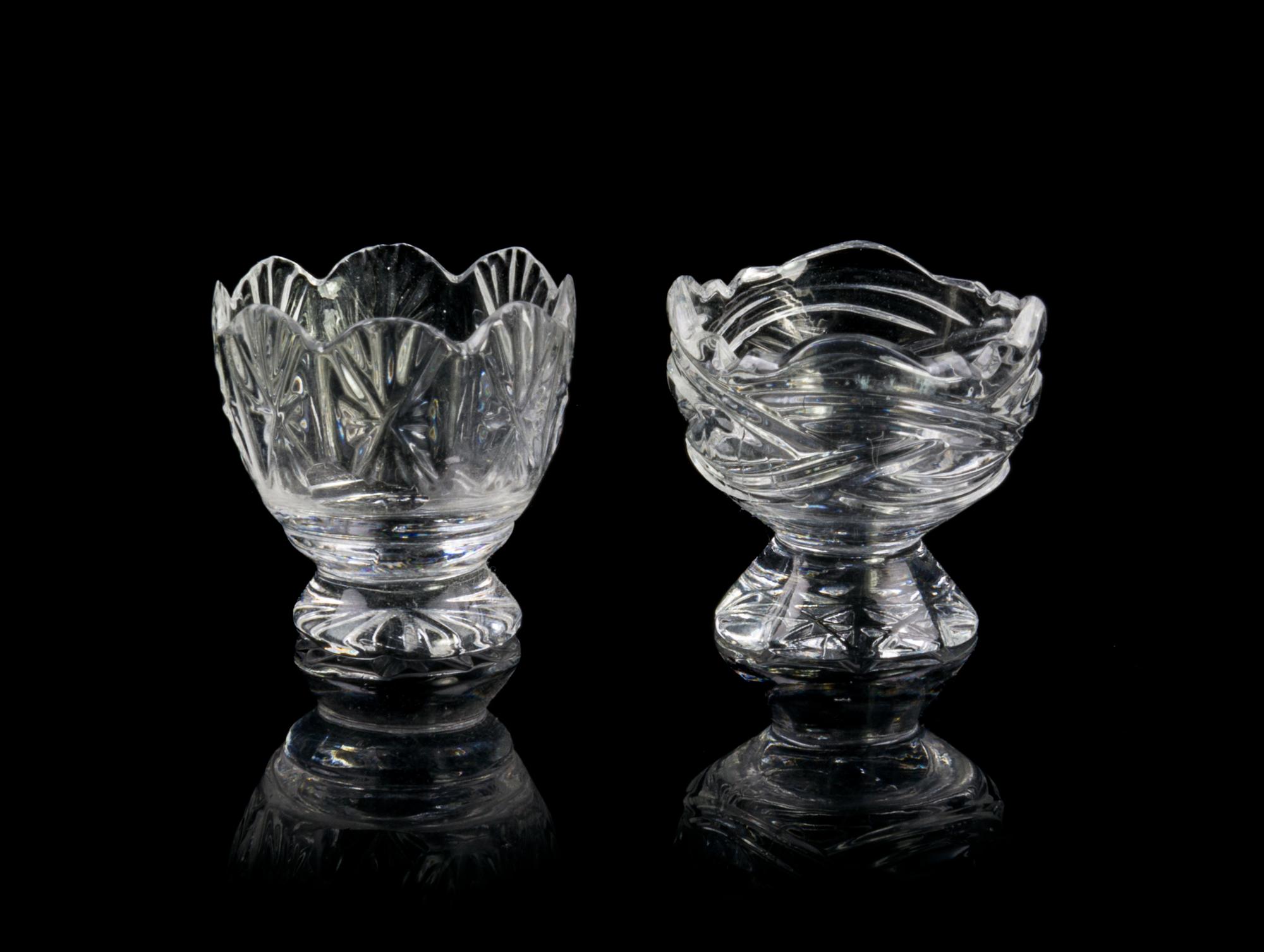 Two Crystalina Footed Bowls Height of taller 3/4 inch. — Jim Irish
