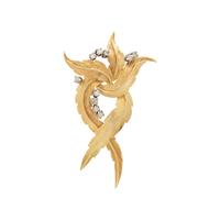 YELLOW GOLD AND DIAMOND BROOCH
