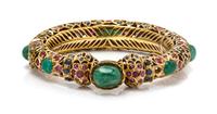 A Multigem Bangle Bracelet, 53.20 dwts.