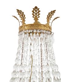 An Empire Style Gilt Bronze and Cut Glass Eight-Light Chandelier
