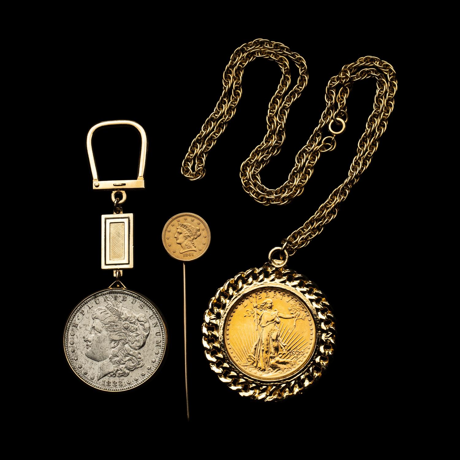A 1923-D Saint-Gaudens $20 Gold Coin Mounted as Jewelry