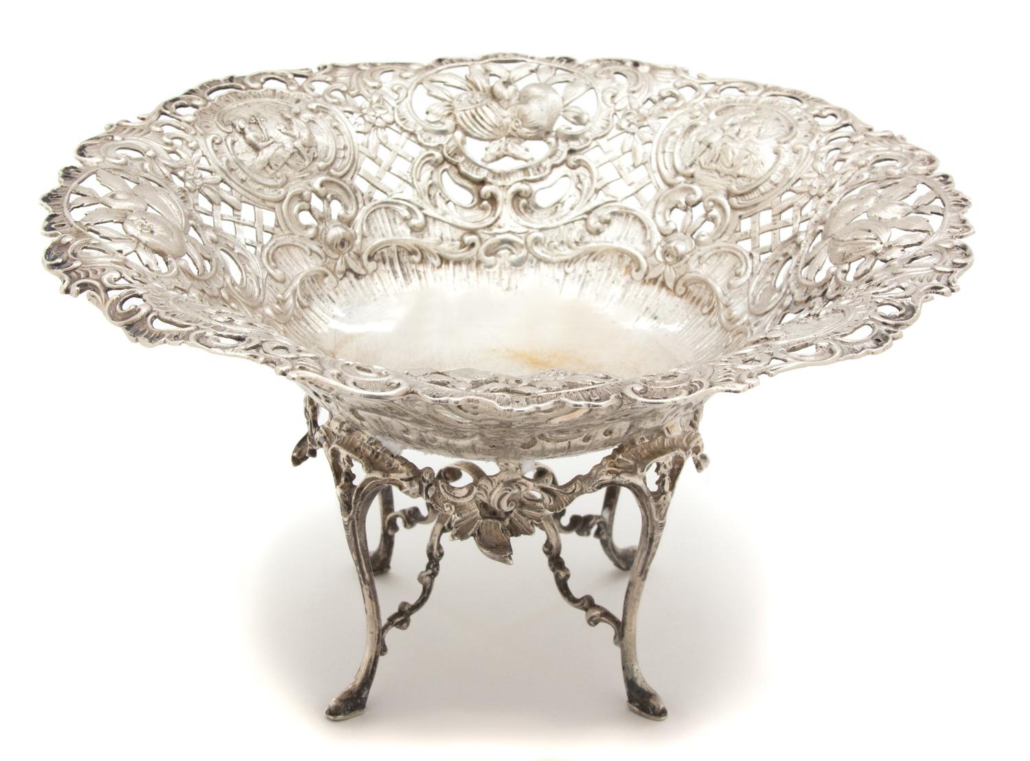 A German Silver Footed Compote, Wolf & Knell, Hanau, Late 19th Century,