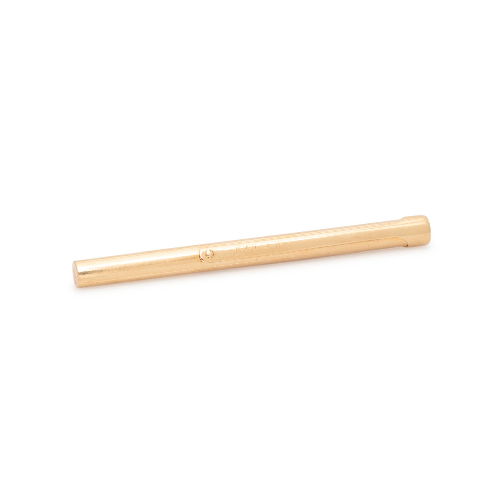 CARTIER, VINTAGE, YELLOW GOLD MAKEUP BRUSH