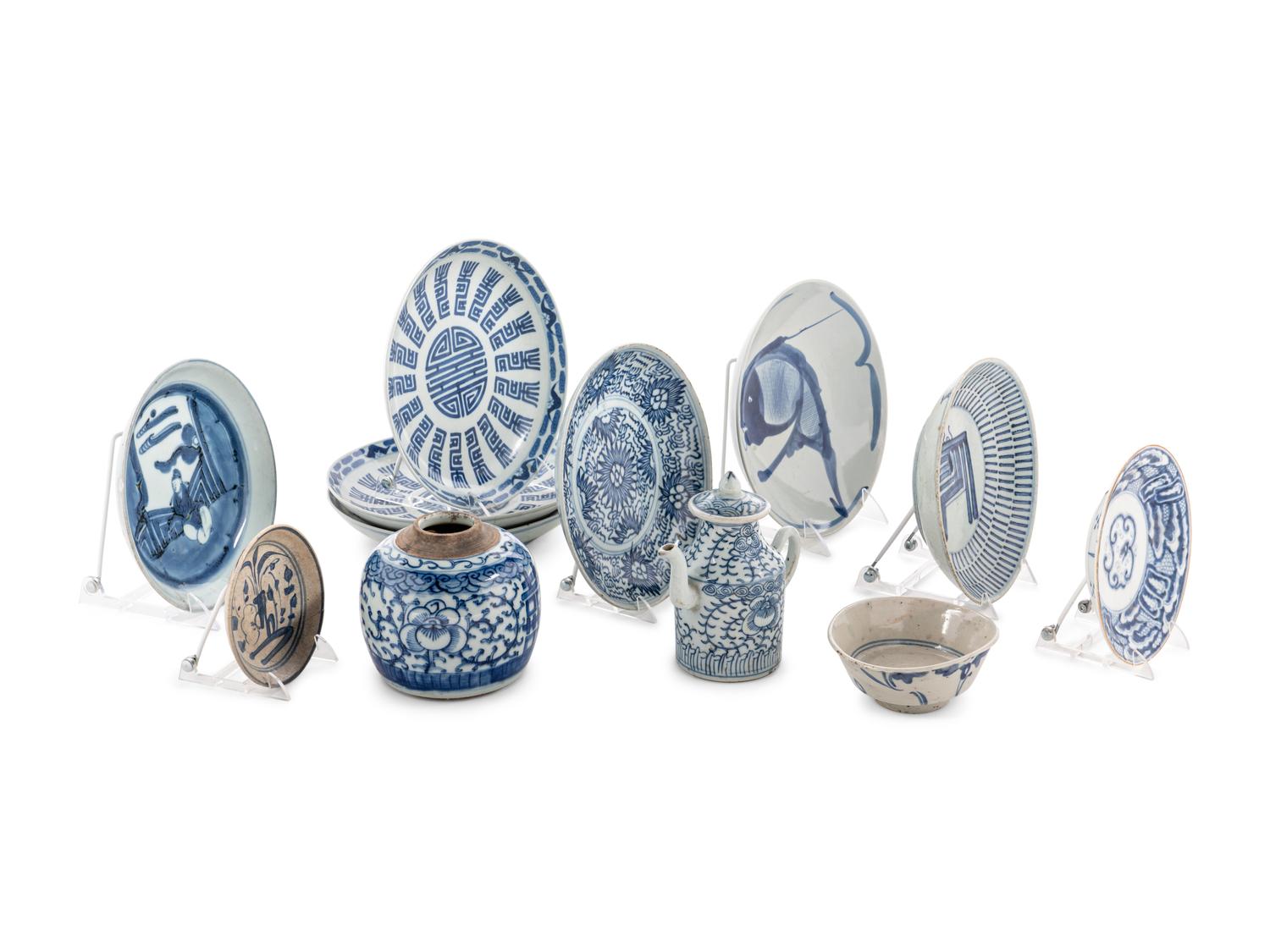 12 Chinese Blue and White Porcelain Wares