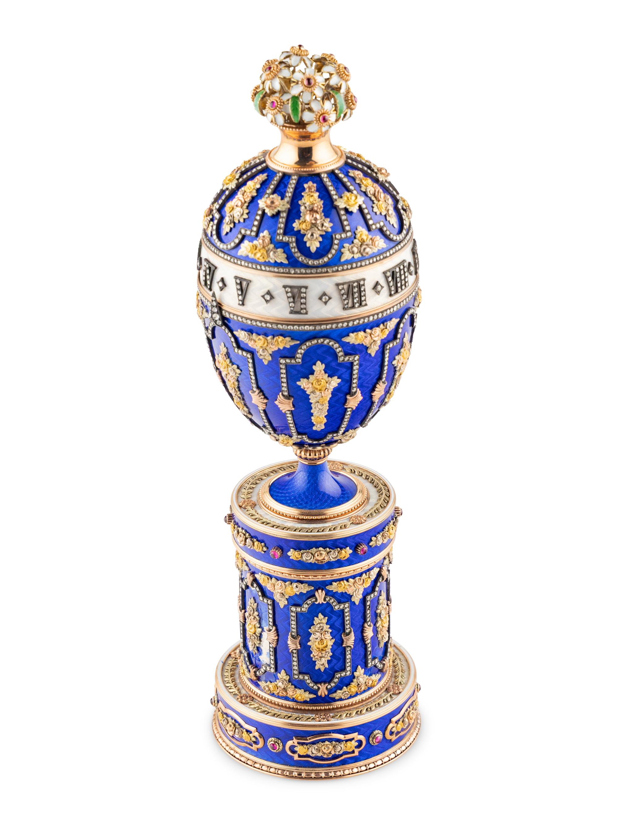 A Gold, Enamel and Gemstone-Mounted Annular Clock