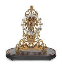 An English Brass and Steel Skeleton Clock