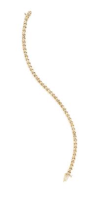 A 14 Karat Yellow Gold and Diamond Line Bracelet, 6.60 dwts.