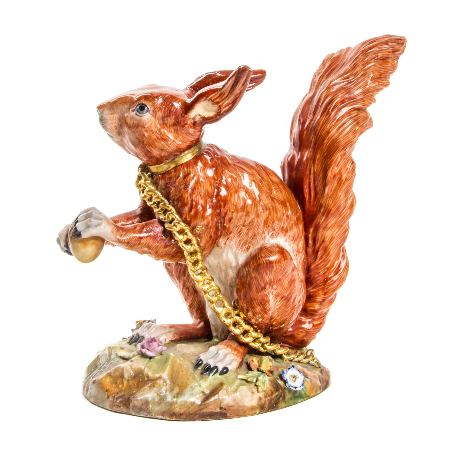 A German Porcelain Animalier Figure, Carl Thieme (1816-1888), Height 7 5/8 inches.
