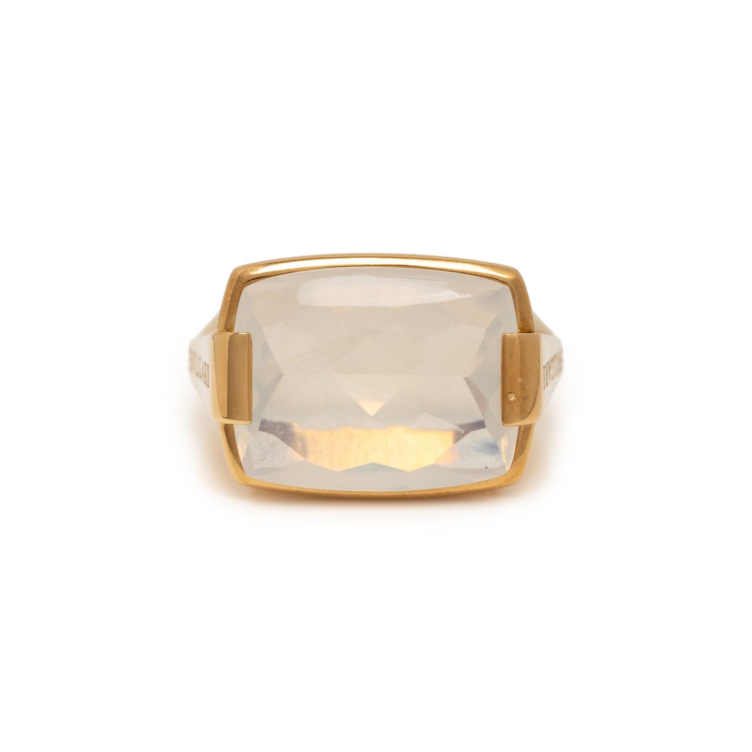 BULGARI, QUARTZ AND YELLOW GOLD RING