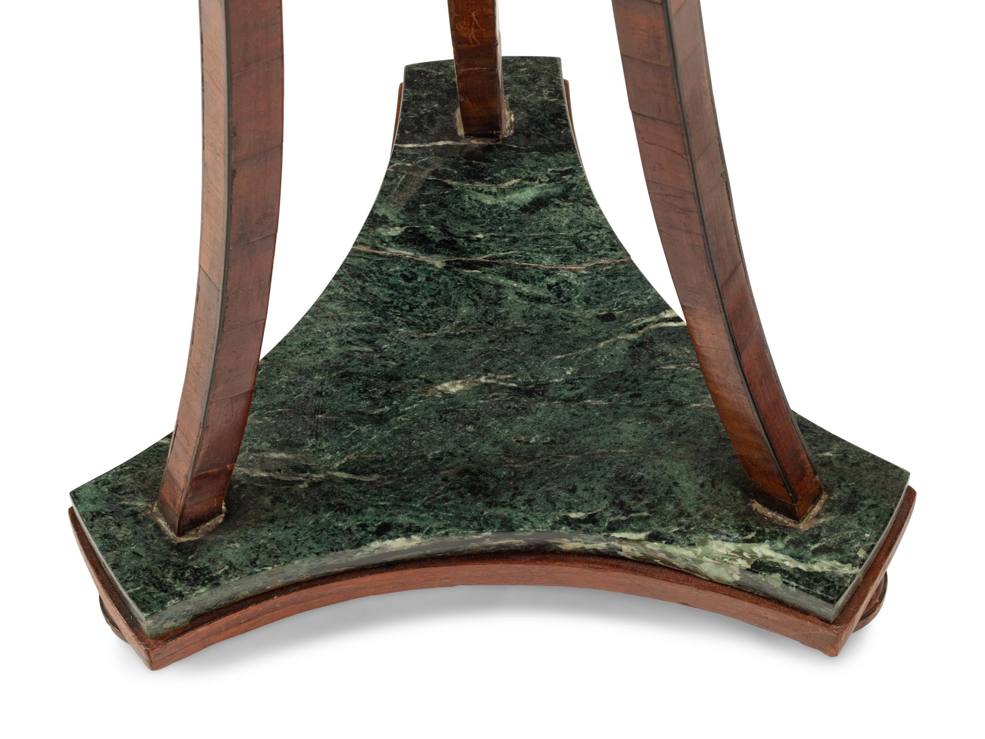 A Pair of Baltic Neoclassical Gilt Bronze Mounted Mahogany and Marble Stands