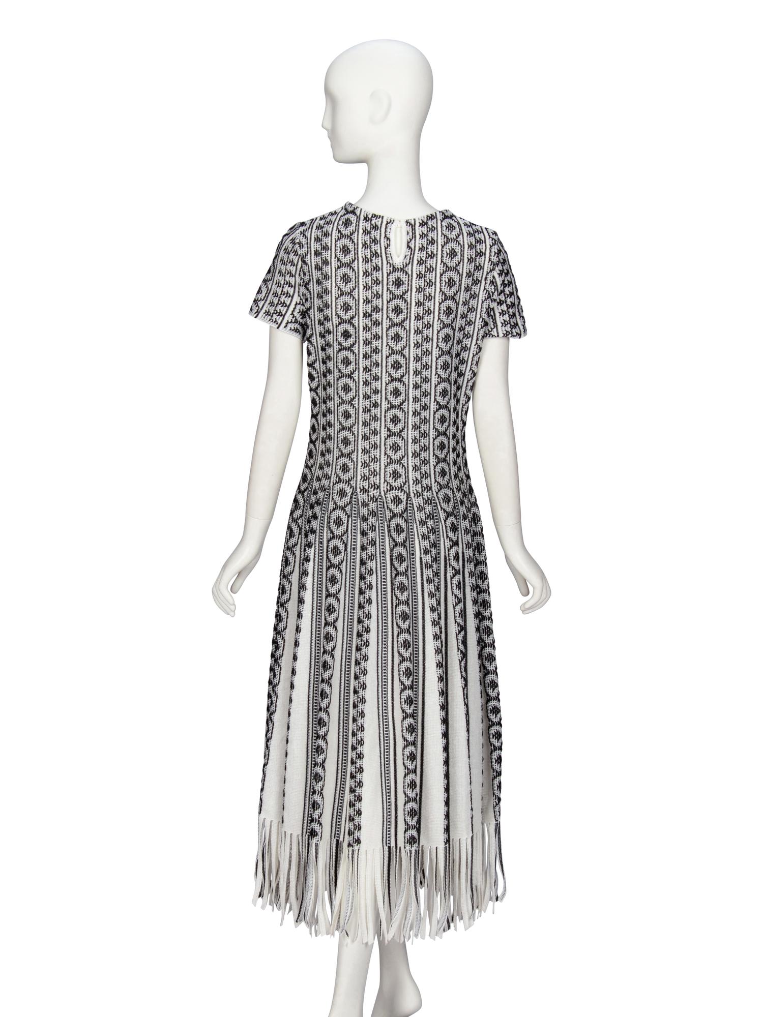 Christian Dior, Black & White Knit Midi Dress