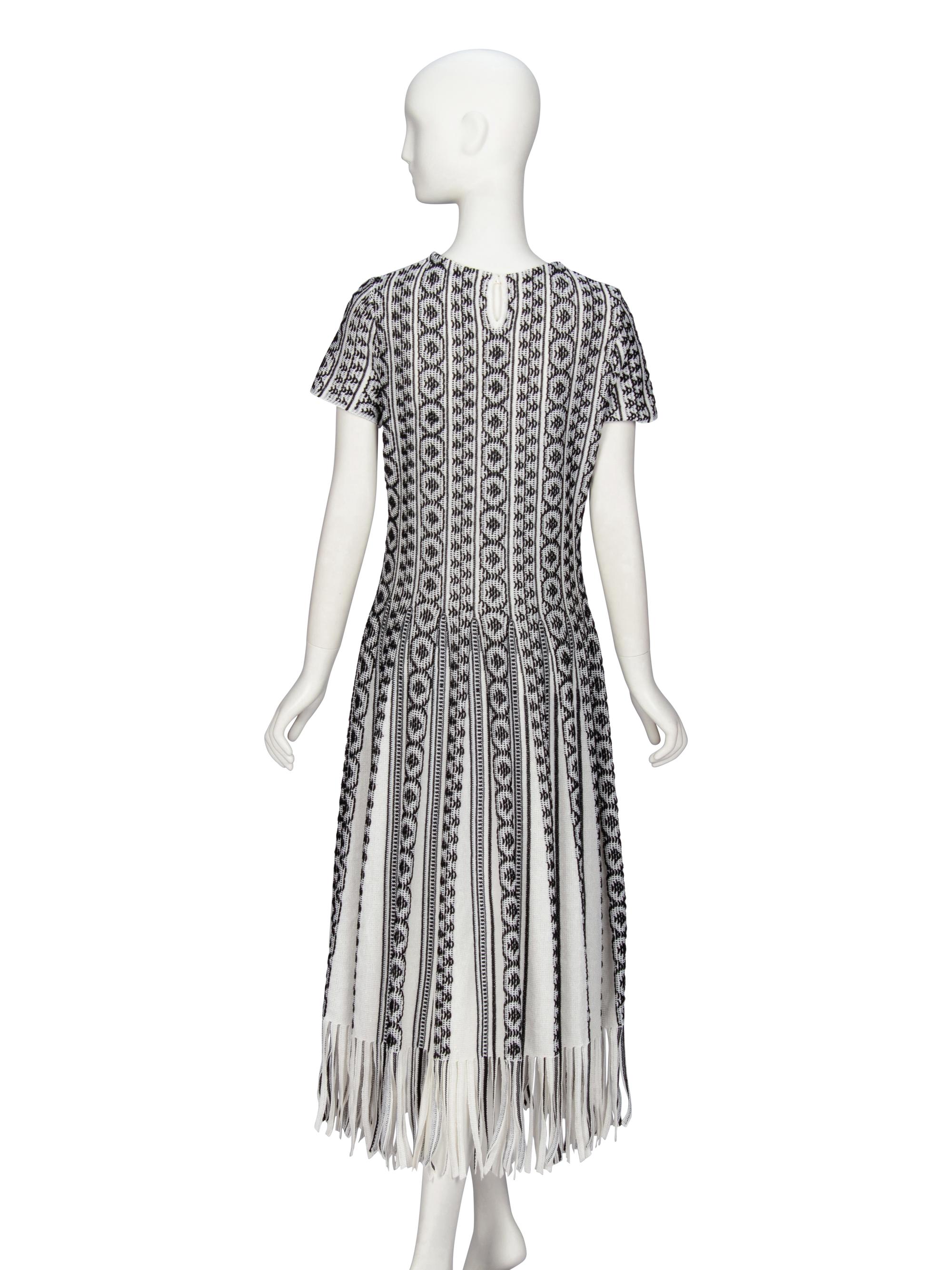 Christian Dior, Black & White Knit Midi Dress